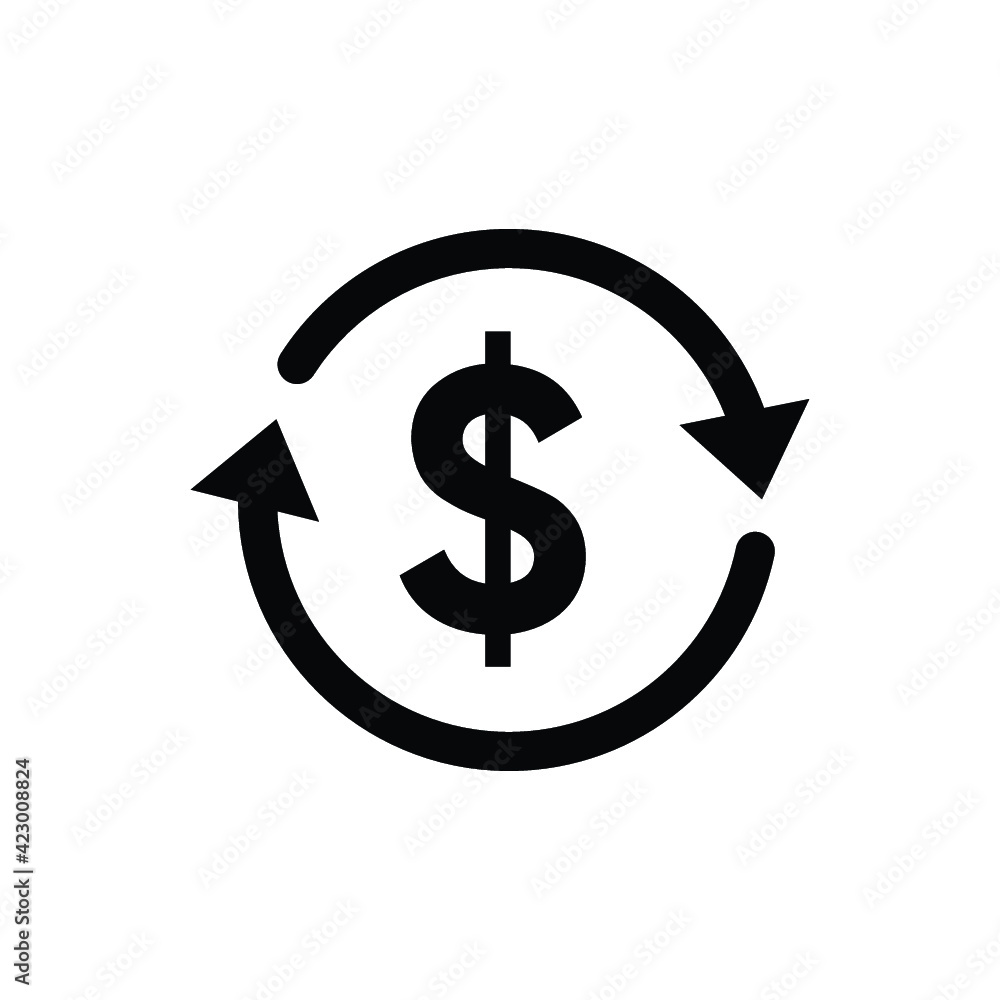 Money exchange flat trendy black icon image Money exchange flat trendy black icon image