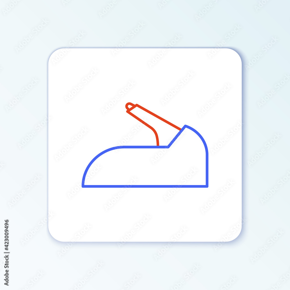 Line Car handbrake icon isolated on white background. Parking brake lever. Colorful outline concept. Vector Line Car handbrake icon isolated on white background. Parking brake lever. Colorful outline concept. Vector