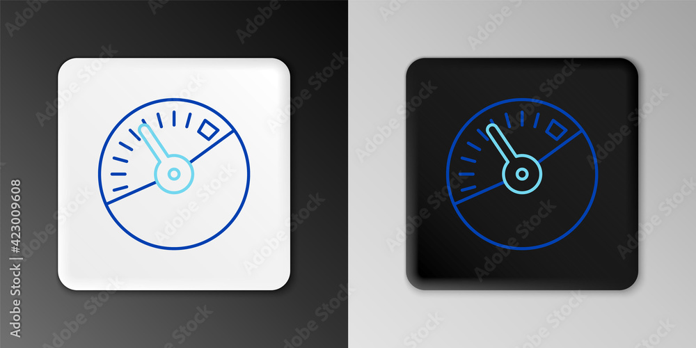 Line Speedometer icon isolated on grey background. Colorful outline concept. Vector Line Speedometer icon isolated on grey background. Colorful outline concept. Vector