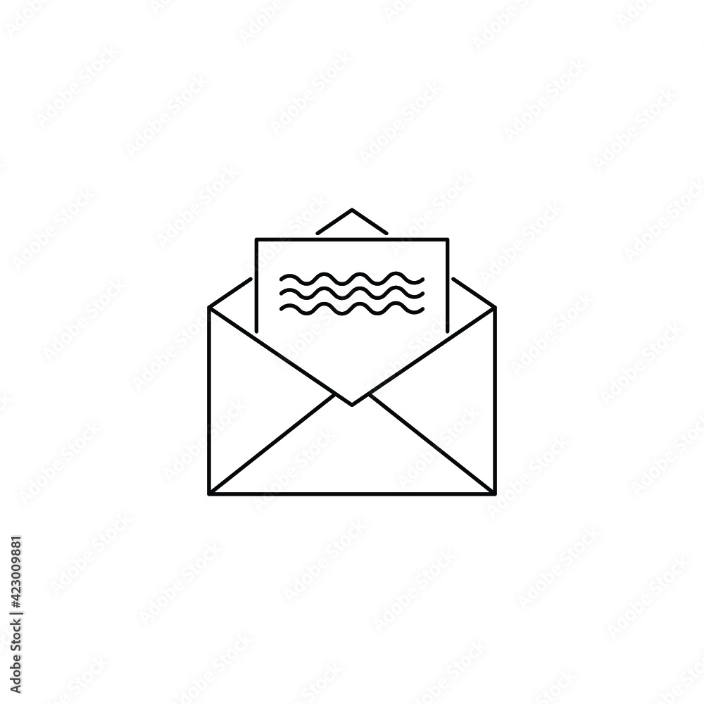 Opened envelope with letter inside image Opened envelope with letter inside image