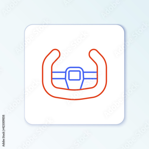 Line Sport steering wheel icon isolated on white background. Car wheel icon. Colorful outline concept. Vector