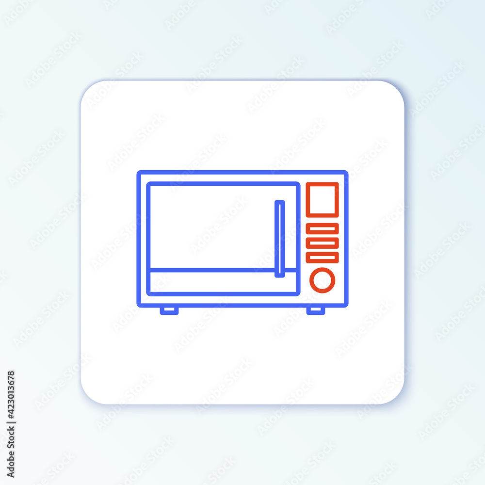 Line Microwave oven icon isolated on white background. Home appliances icon. Colorful outline concept. Vector Line Microwave oven icon isolated on white background. Home appliances icon. Colorful outline concept. Vector