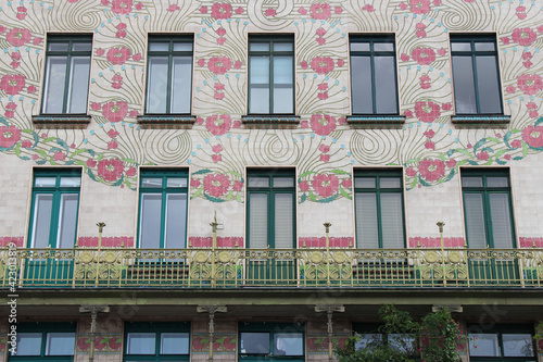 art nouveau building (majolikahaus) in vienna (austria) photo