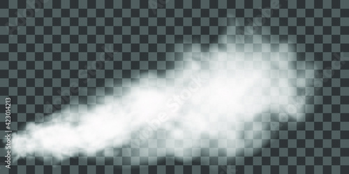 Fog or smoke isolated transparent special effect. White vector cloudiness, mist or smog background. PNG. Vector illustration 