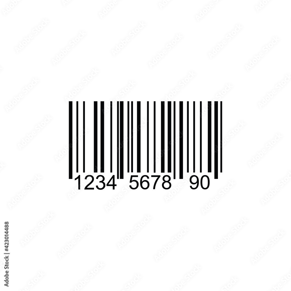 Barcode icon in black on isolated white background