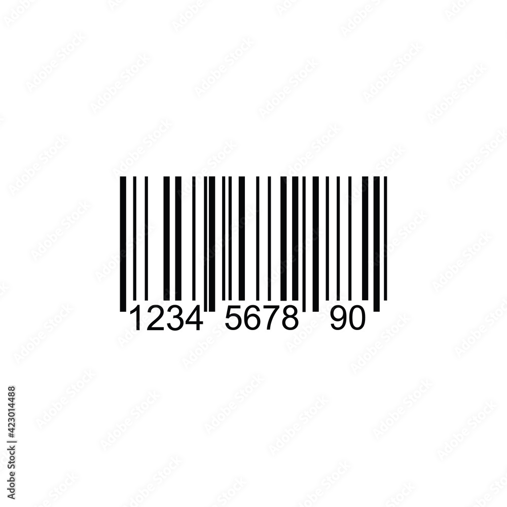 Barcode icon in black on isolated white background Barcode icon in black on isolated white background