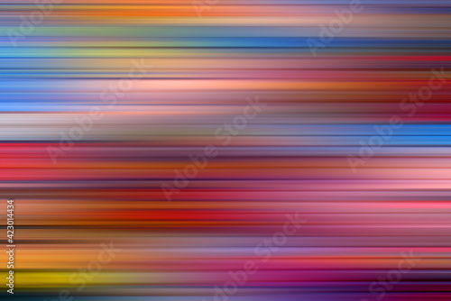 Abstract background horizontal multicolor lines. Motion blur.