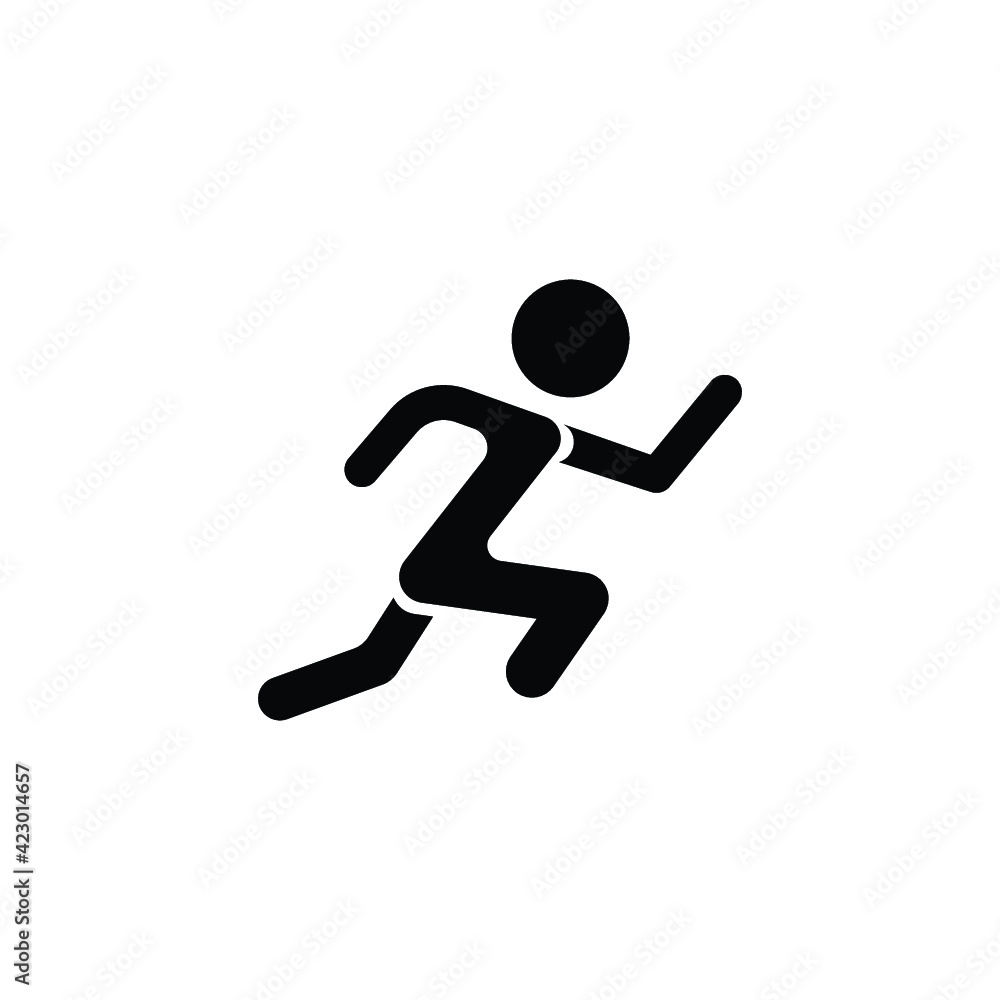 Run people icon in flat style