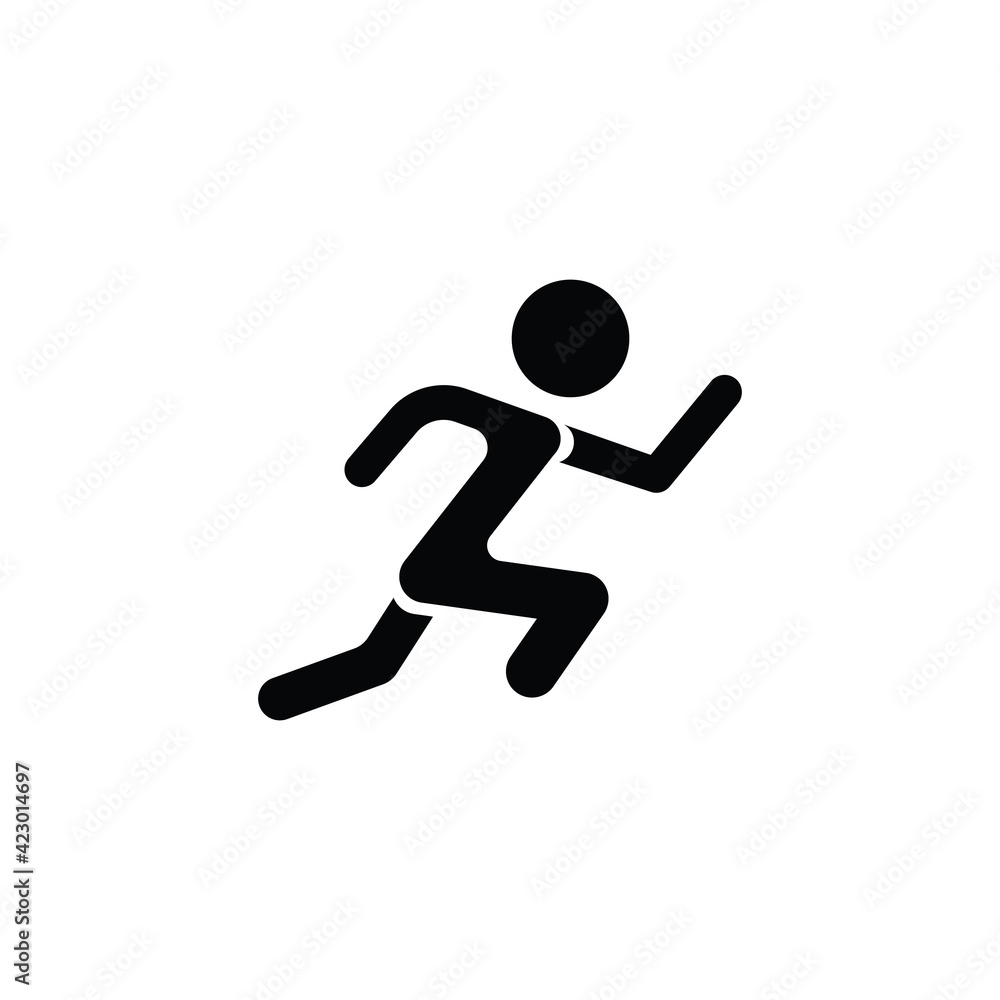 Run people icon in flat style Run people icon in flat style