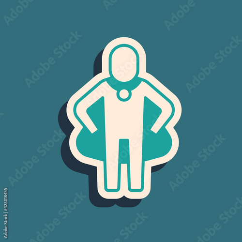 Green Head hunting icon isolated on green background. Business target or Employment sign. Human resource and recruitment for business. Long shadow style. Vector