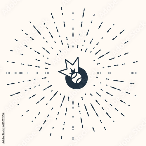 Grey Baseball ball icon isolated on beige background. Abstract circle random dots. Vector