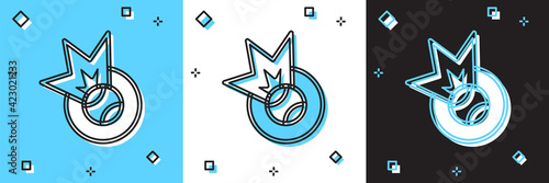 Set Baseball ball icon isolated on blue and white, black background. Vector