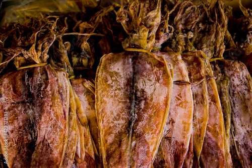 Dried seafood on the market...