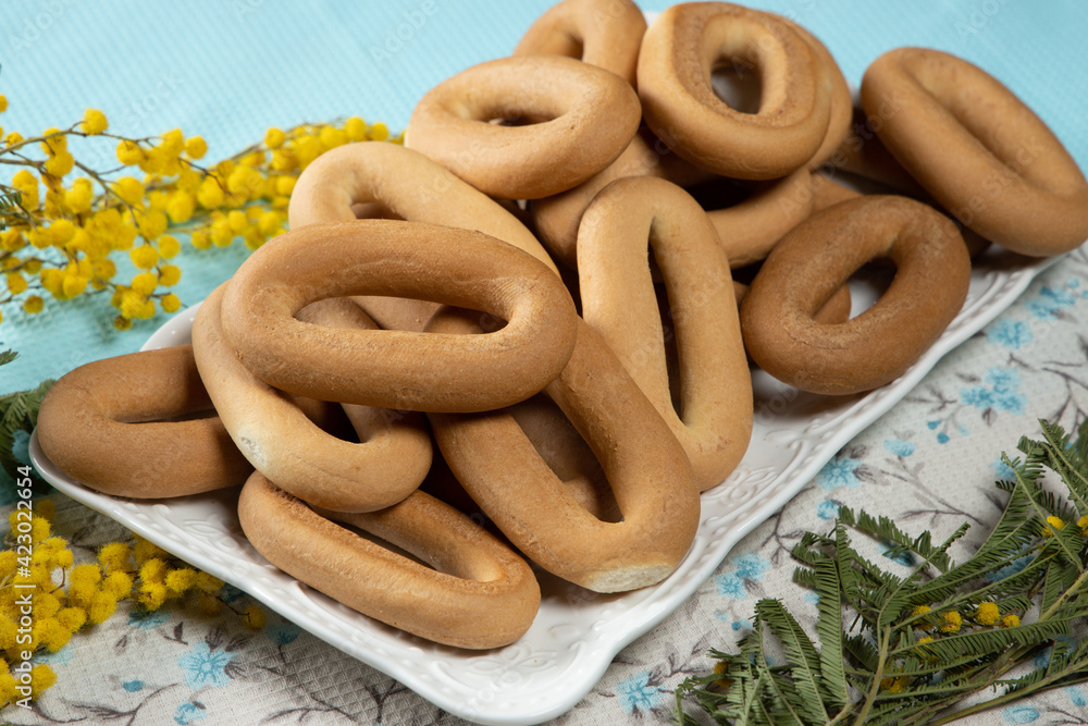 Naklejka premium bagel drying tea 
