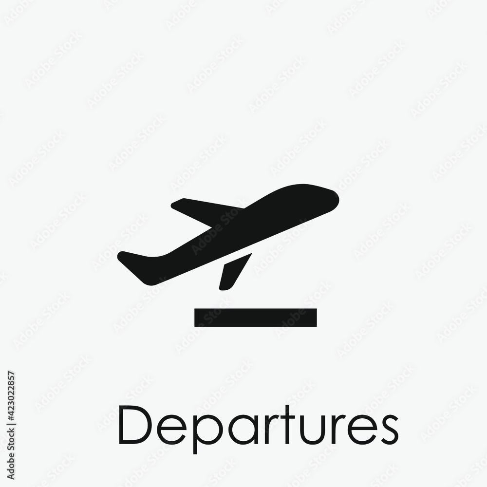 Departures vector icon. Editable stroke. Symbol in Line Art Style for Design, Presentation, Website or Apps Elements. Pixel vector graphics - Vector
