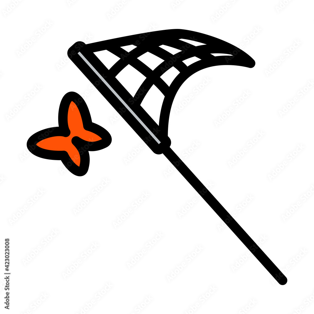 Icon Of Butterfly Net Stock Vector