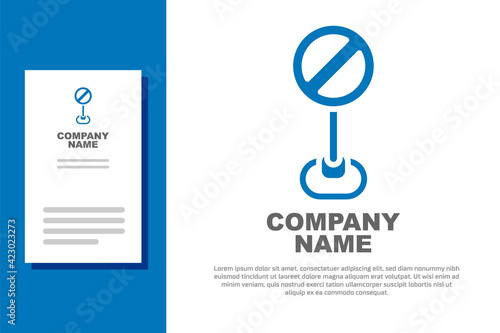 Blue Stop sign icon isolated on white background. Traffic regulatory warning stop symbol. Logo design template element. Vector