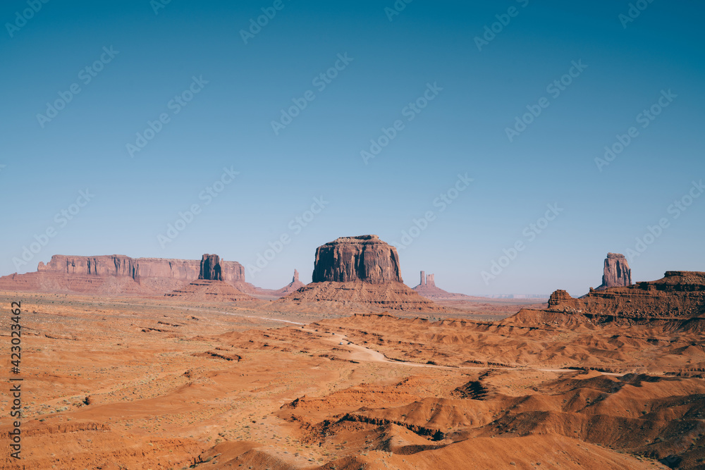 Mountains range in dry valley in sunny day Mountains range in dry valley in sunny day