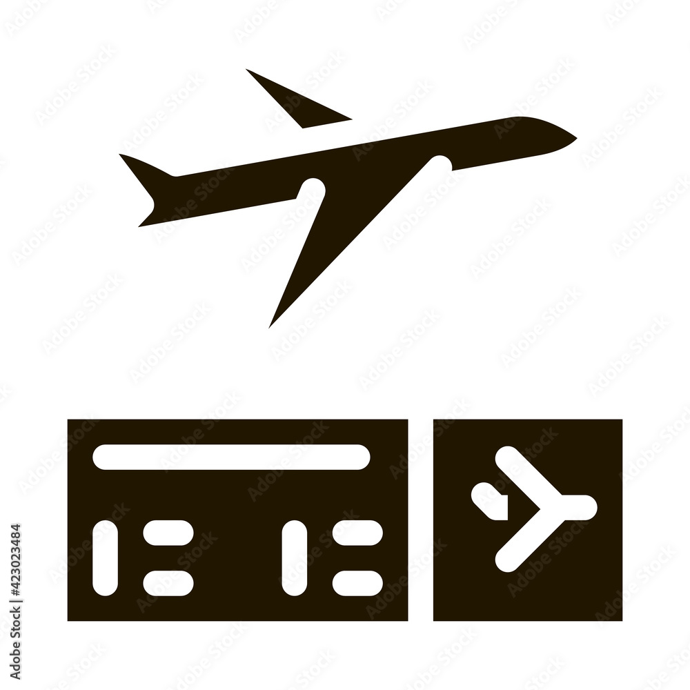 airplane ticket icon Vector Glyph Illustration airplane ticket icon Vector Glyph Illustration
