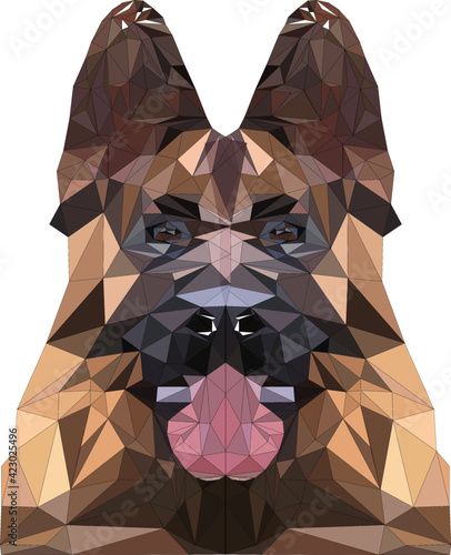 This is a low poly vector art of German Shepard. 