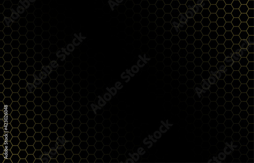 Hexagon bee hive pattern seamless dark background vector.