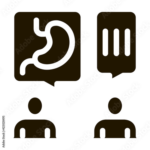 reception at gastroenterologist doctor consultation icon Vector Glyph Illustration