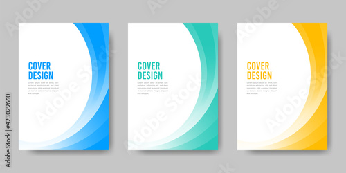 A collection of book cover brochure designs with elegant and colorful designs. Vector illustration.