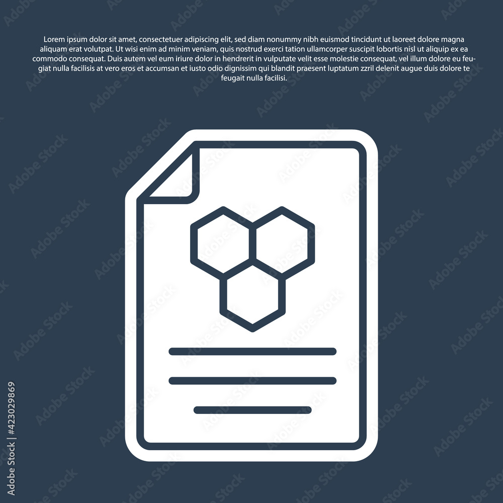 Blue line Honeycomb icon isolated on blue background. Honey cells symbol. Sweet natural food. Vector Blue line Honeycomb icon isolated on blue background. Honey cells symbol. Sweet natural food. Vector