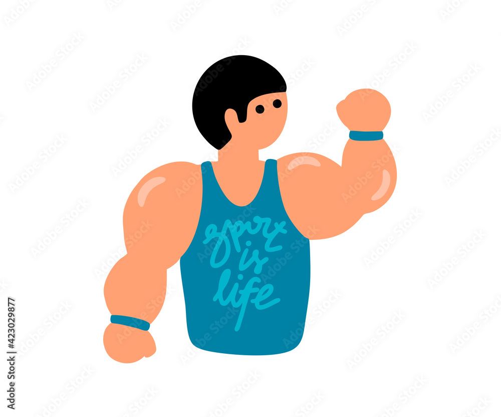 Fototapeta premium Young strong man doing exercise isolated on white background.