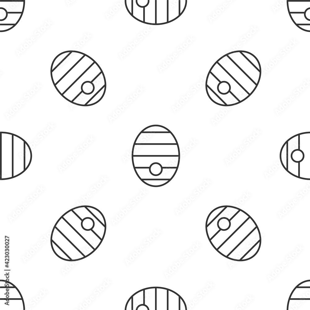 Grey line Hive for bees icon isolated seamless pattern on white background. Beehive symbol. Apiary and beekeeping. Sweet natural food. Vector