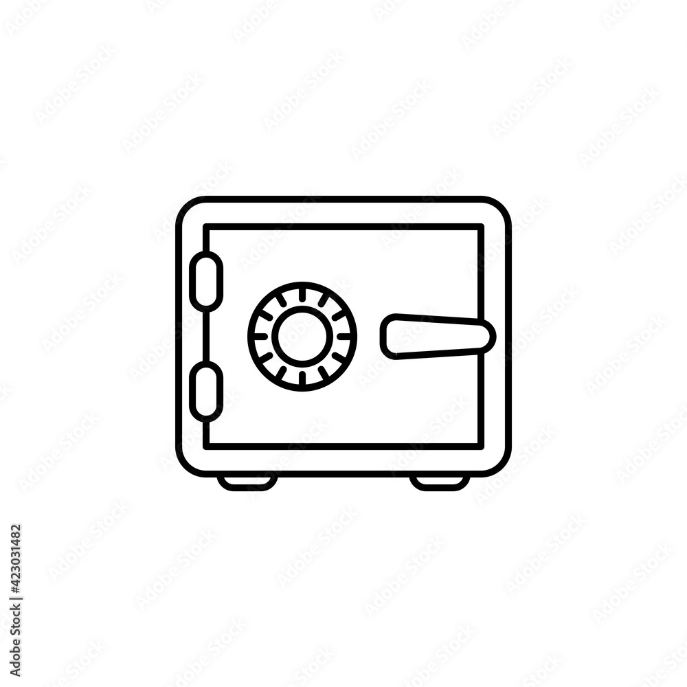 Bank safe line icon. linear style closed safe isolated. Security single isolated modern abstract line design icon safe vault. Bank line icon outline simple sign linear style pictogram. Editable stroke Bank safe line icon. linear style closed safe isolated. Security single isolated modern abstract line design icon safe vault. Bank line icon outline simple sign linear style pictogram. Editable stroke
