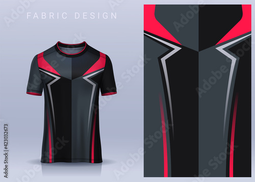 Fabric textile for Sport t-shirt ,Soccer jersey mockup for football club. uniform front view.