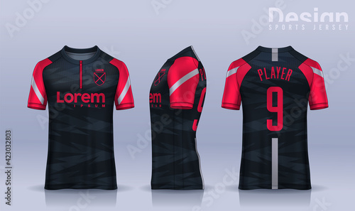 t-shirt sport design template, Soccer jersey mockup for football club. uniform front and back view.