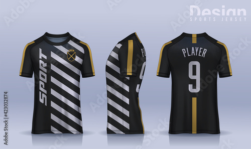 t-shirt sport design template, Soccer jersey mockup for football club. uniform front and back view.