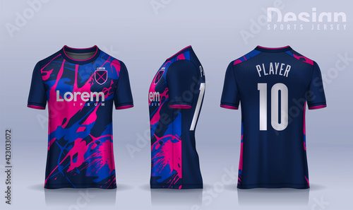 t-shirt sport design template, Soccer jersey mockup for football club. uniform front and back view.