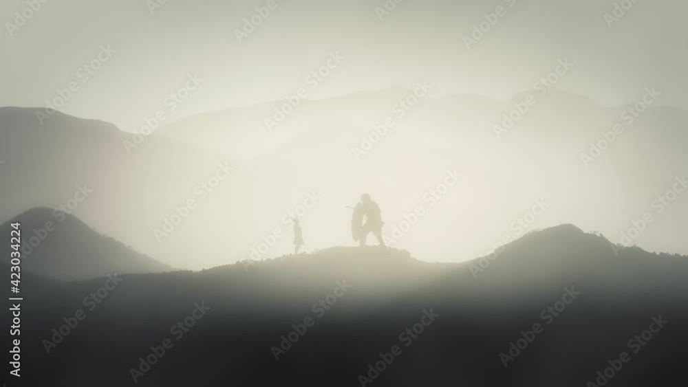 Young David and Goliath in the Battlefield Young David and Goliath in the Battlefield