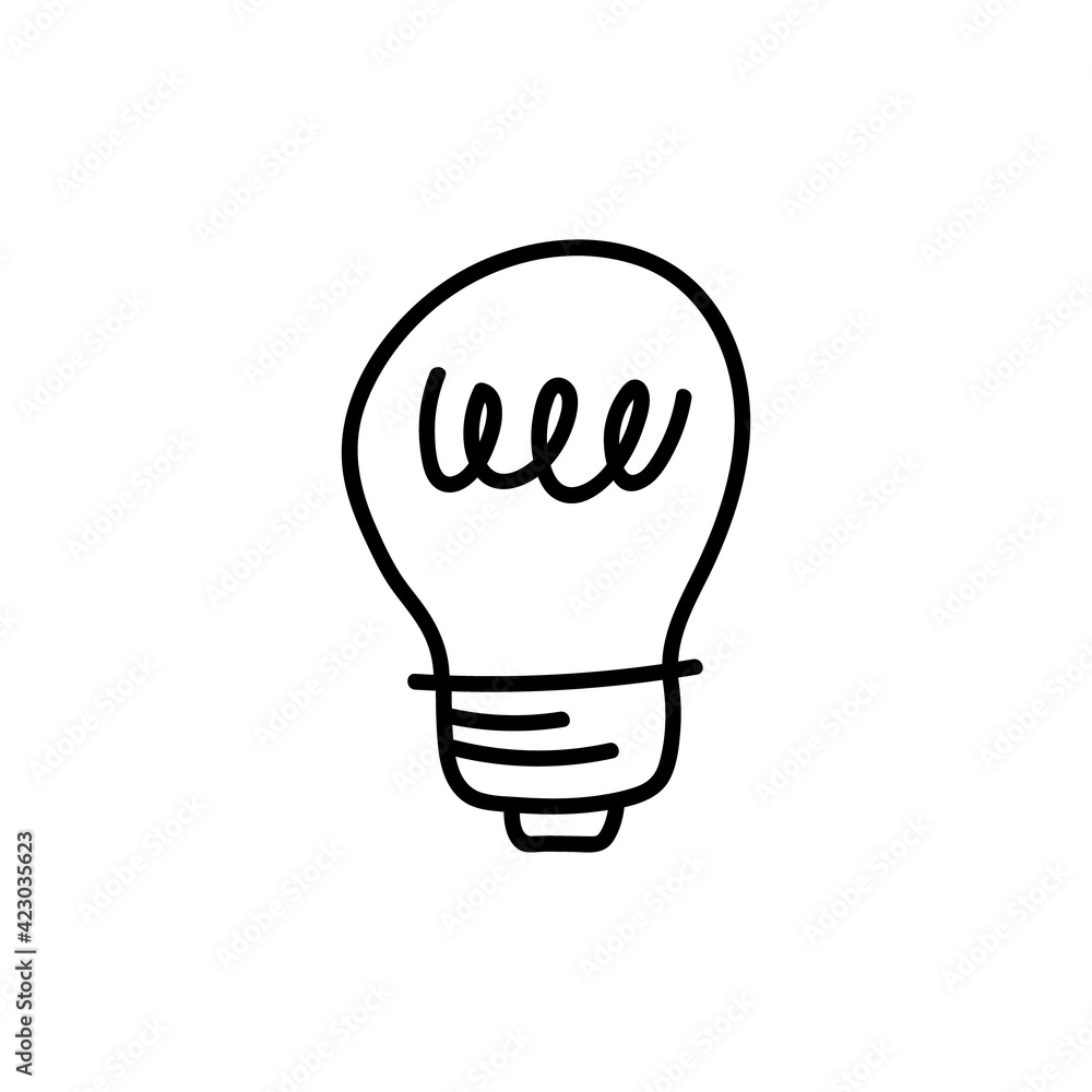 Idea symbol doodle. Electric lamp vector illustration. Light bulb. Idea symbol doodle. Electric lamp vector illustration. Light bulb.