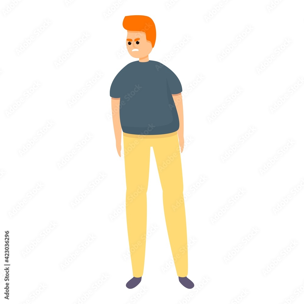 Obese boy icon. Cartoon of obese boy vector icon for web design isolated on white background Obese boy icon. Cartoon of obese boy vector icon for web design isolated on white background