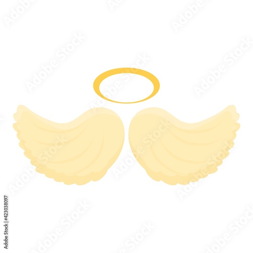 Nimbus wings icon. Cartoon of nimbus wings vector icon for web design isolated on white background