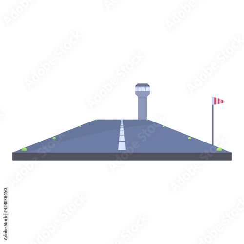 Airport runway icon. Cartoon of airport runway vector icon for web design isolated on white background