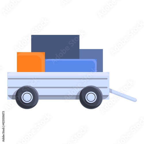 Baggage trolley icon. Cartoon of baggage trolley vector icon for web design isolated on white background