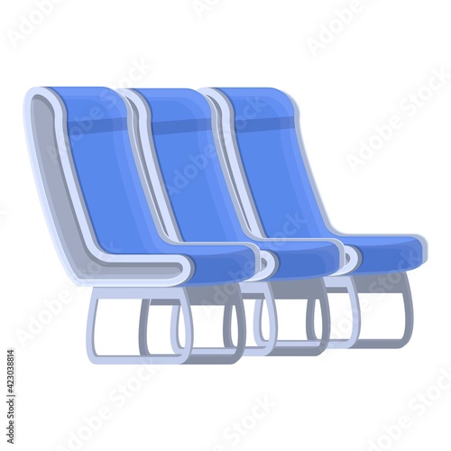 Passenger seats icon. Cartoon of passenger seats vector icon for web design isolated on white background