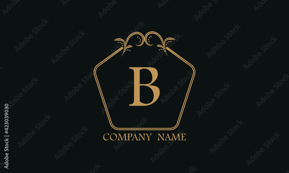 A simple exquisite monogram with the alphabet letter B. Can be used as a logo for a company, boutique, restaurant, business.