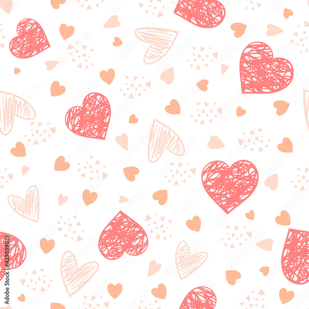 Confetti Hearts Valentine Time. Holiday Pattern. Vector Confetti Hearts Valentine Time. Holiday Pattern. Vector