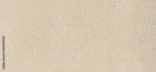 Clean beige cardboard paper background texture. Horizontal banner