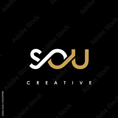 SOU Letter Initial Logo Design Template Vector Illustration