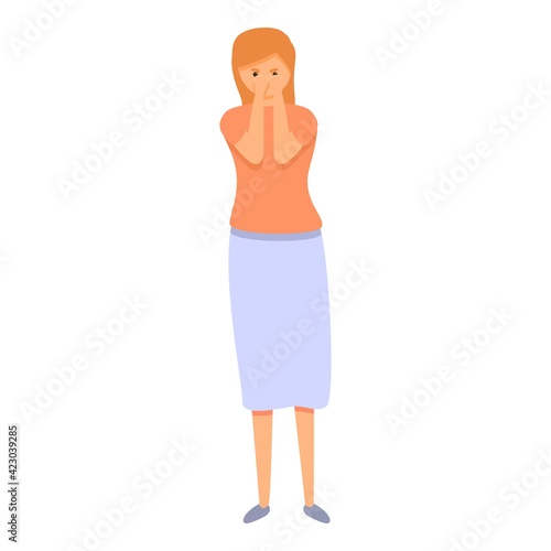 Disobedient girl icon. Cartoon of disobedient girl vector icon for web design isolated on white background