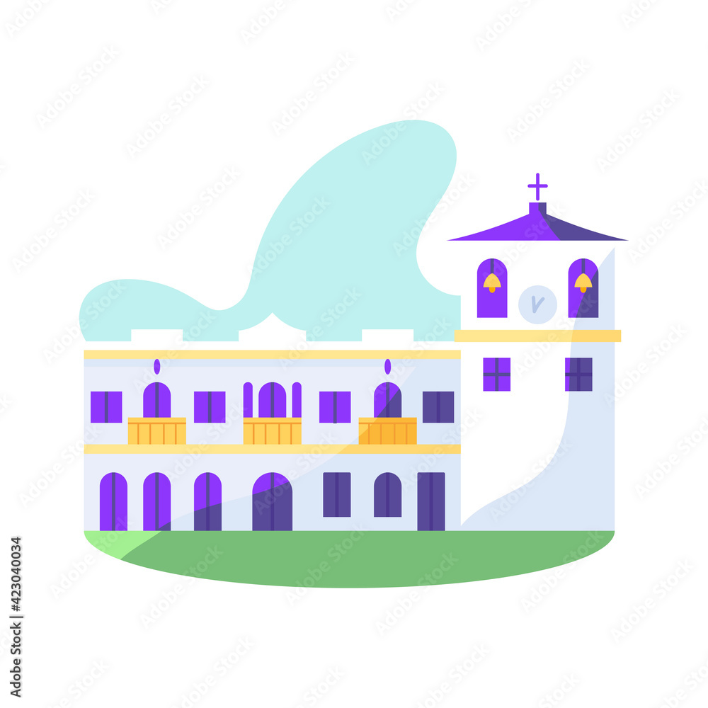 Typical Colombian church or cathedral - Vector illustration Typical Colombian church or cathedral - Vector illustration