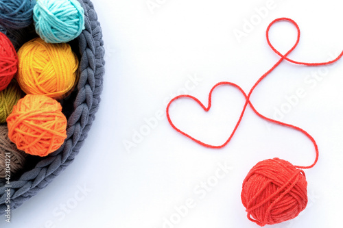 Multicolored yarn balls