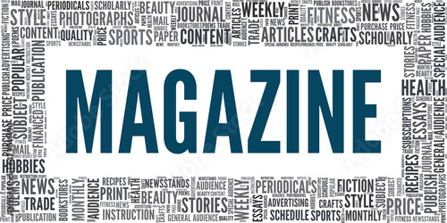 Magazine vector illustration word cloud isolated on a white background.